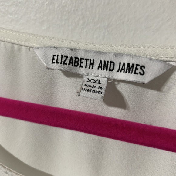 Elizabeth and James Blouse Balloon Bell Sleeve Top Women's Size XXL 2XL White - Picture 2 of 8